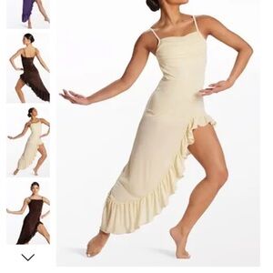 Weissman Asymmetric Ruffle Dance Dress